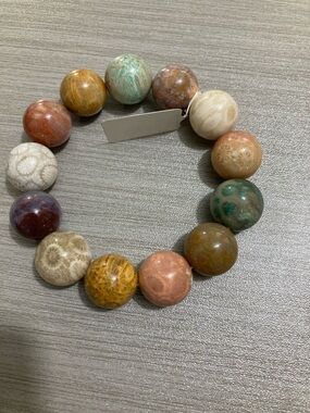 Multicolor Natural Stone Bead Stretch Bracelet